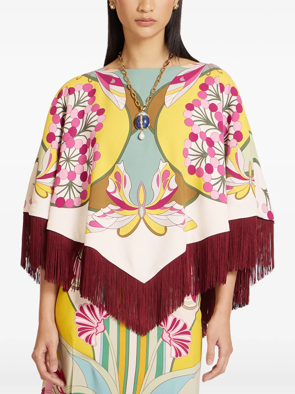  La Doublej Reversible Mini Poncho Top - Pink 
