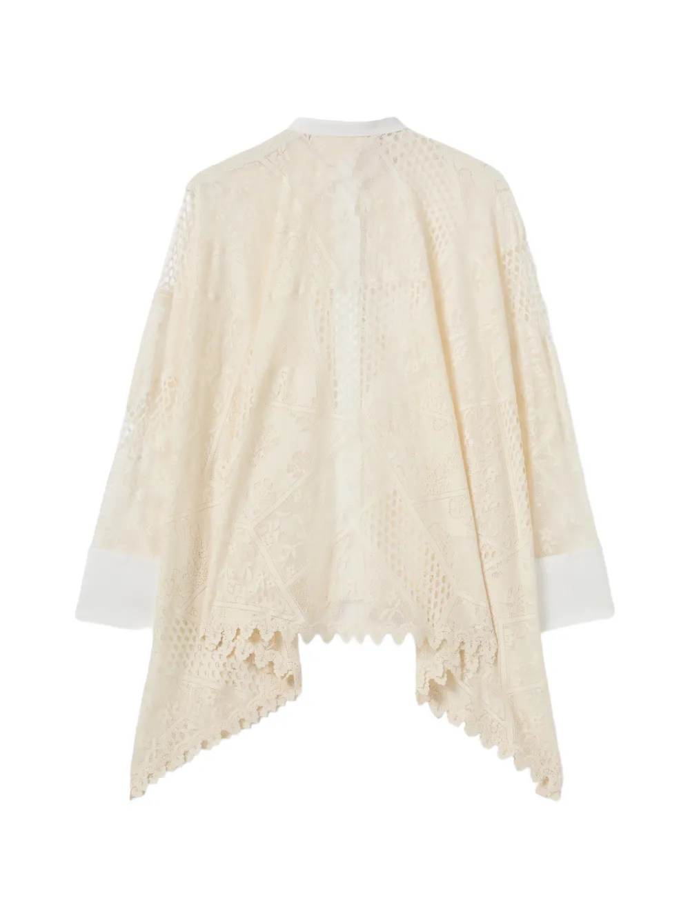 La DoubleJ Blouse met kraag en kant Beige