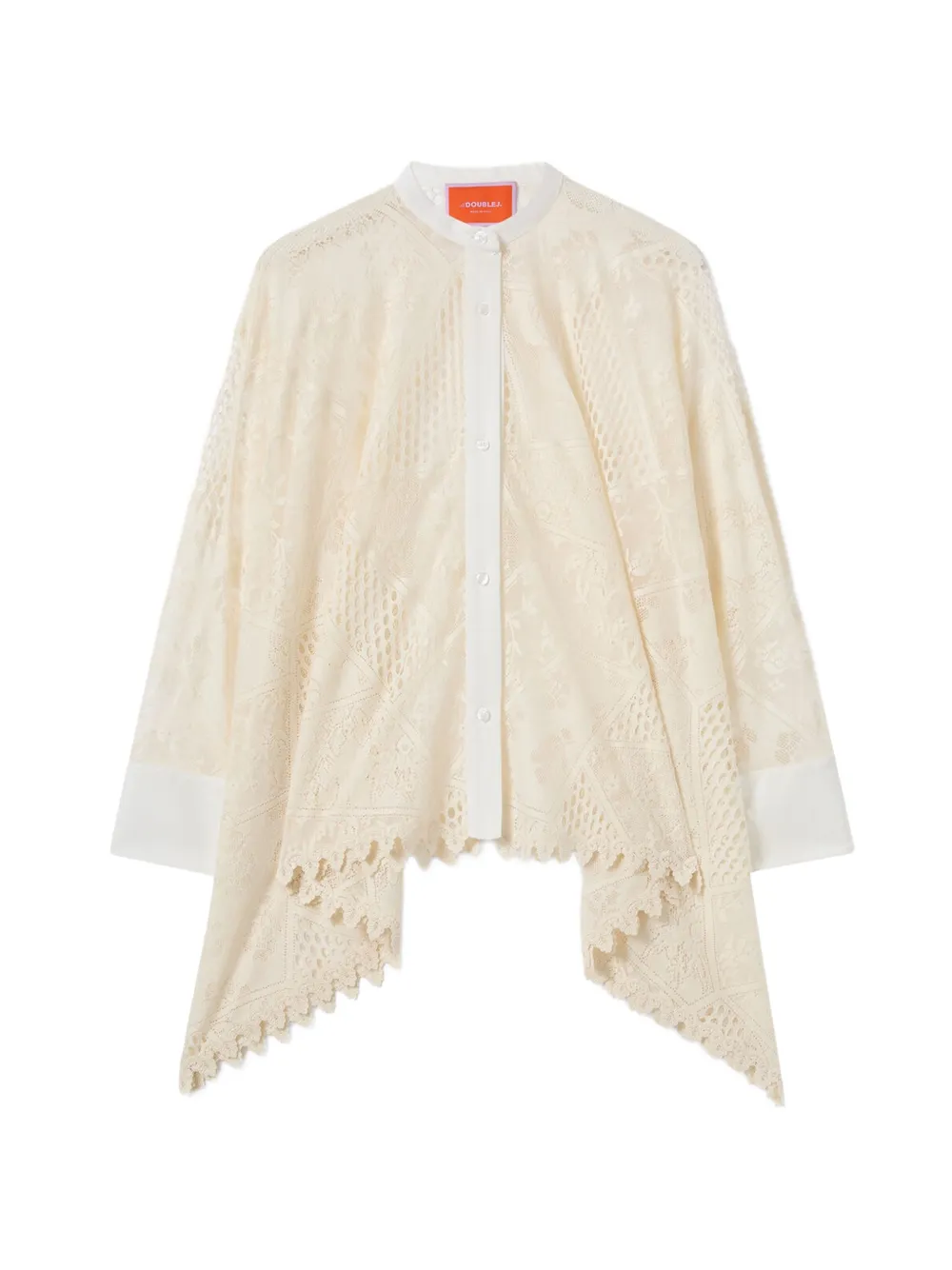 La DoubleJ lace collared shirt - Neutrals