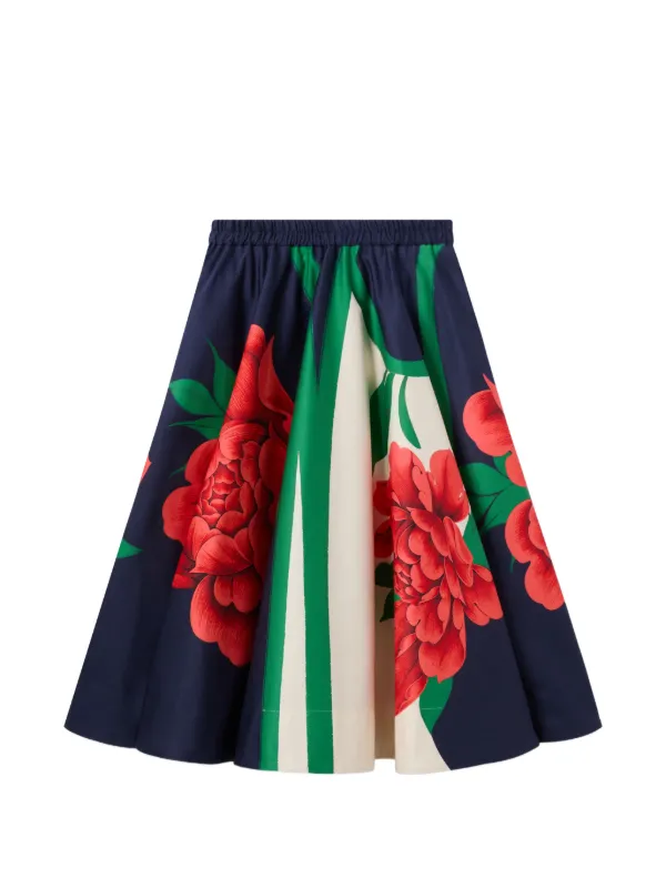 La DoubleJ Floral Skirt in Blue