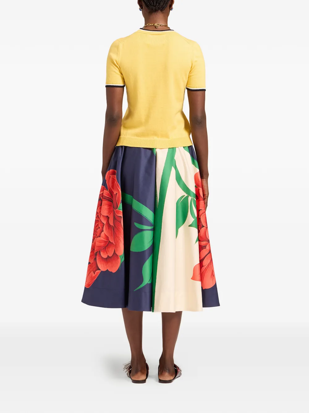 La DoubleJ Rok met bloemenprint Blauw