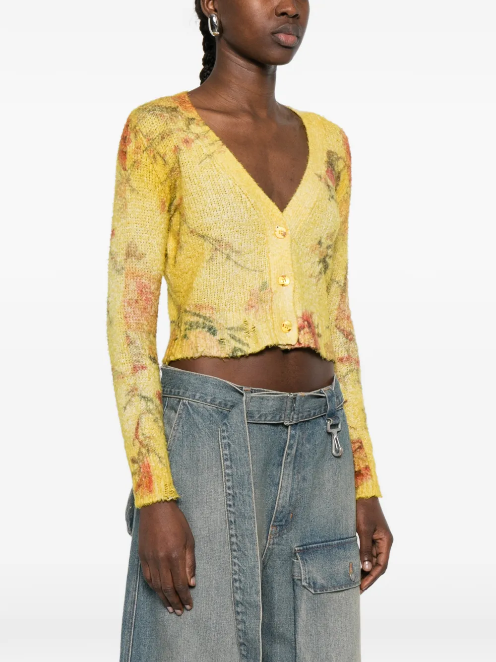  Avant Toi Floral Cardigan - Yellow 