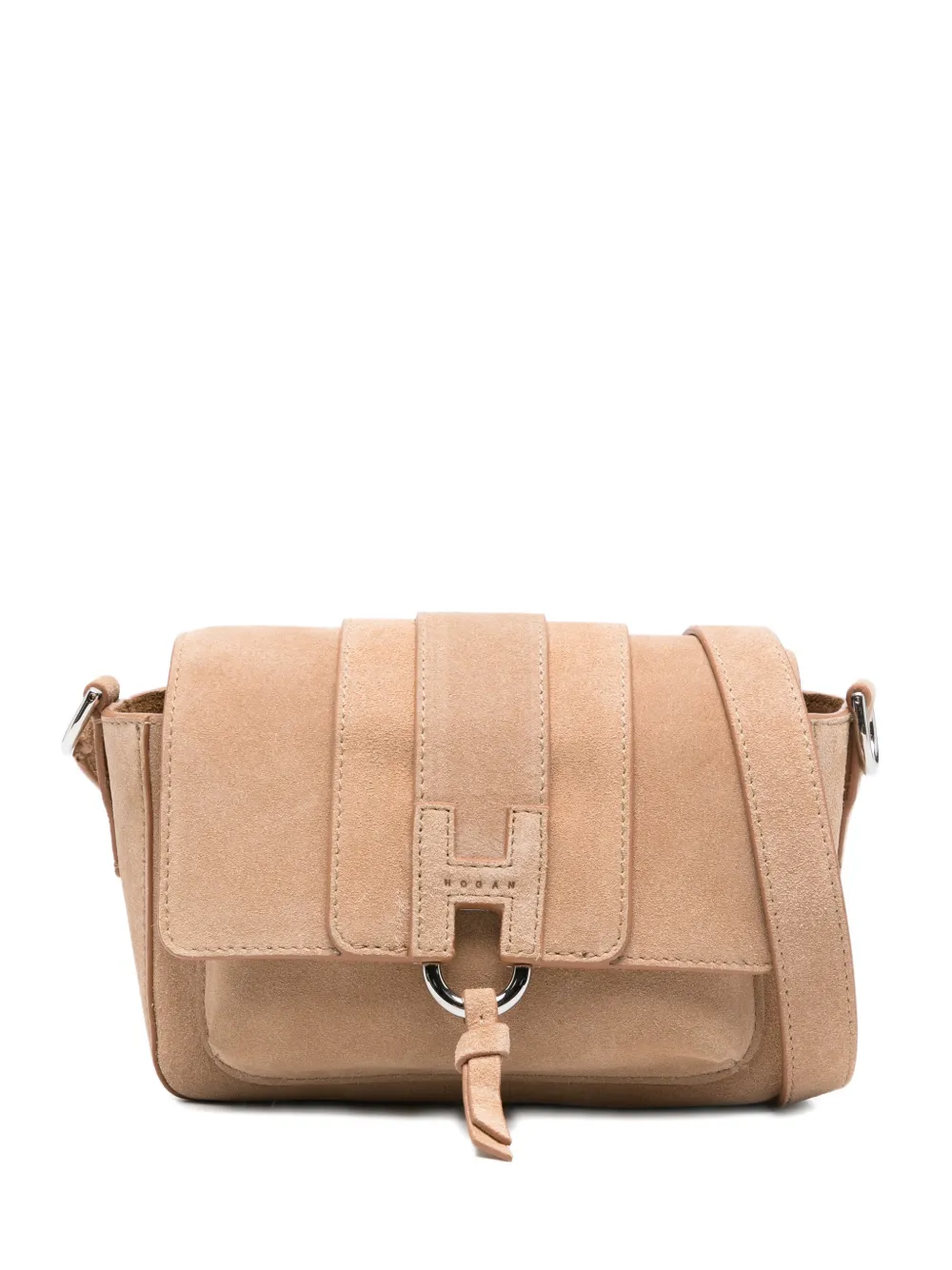 Hogan small H-logo flap-closure shoulder bag - Toni neutri