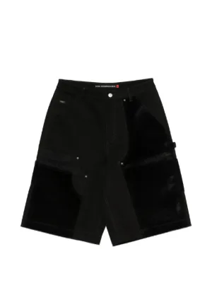Black Comme Des Garçons ギャバジン パッチワーク ショートパンツ