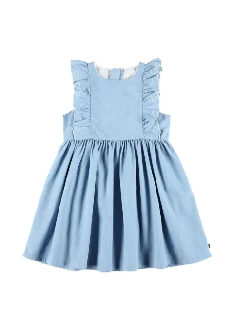 Petit Bateau heart-embroidered denim dress