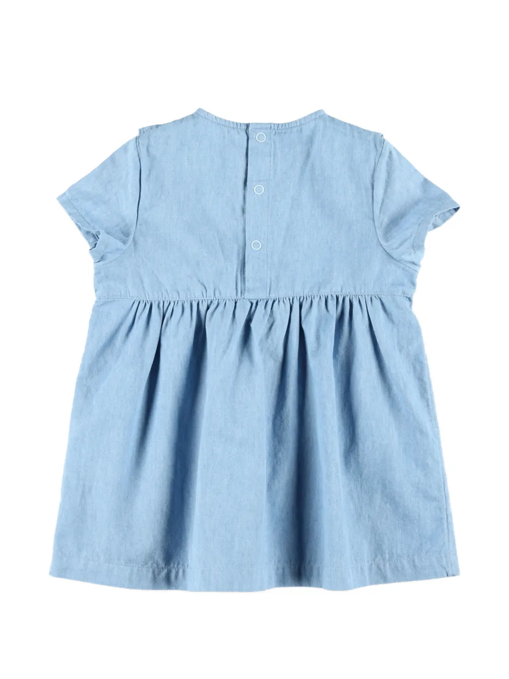 Petit Bateau Jurk met ruches en geborduurd hart Blauw