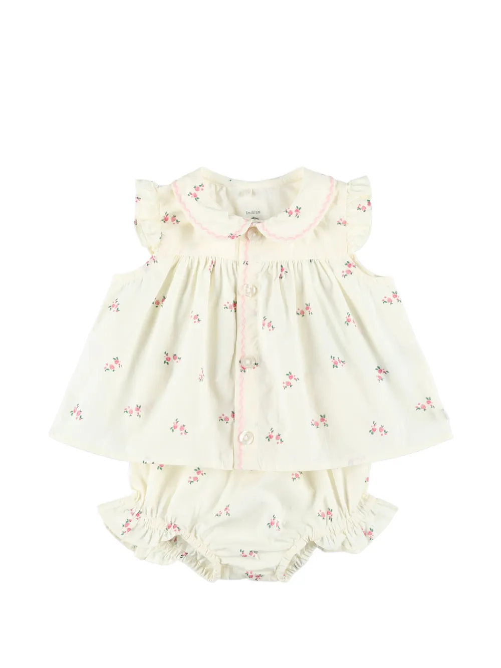 Petit Bateau Strampler mit Blumenmuster (2er-Set) - Nude