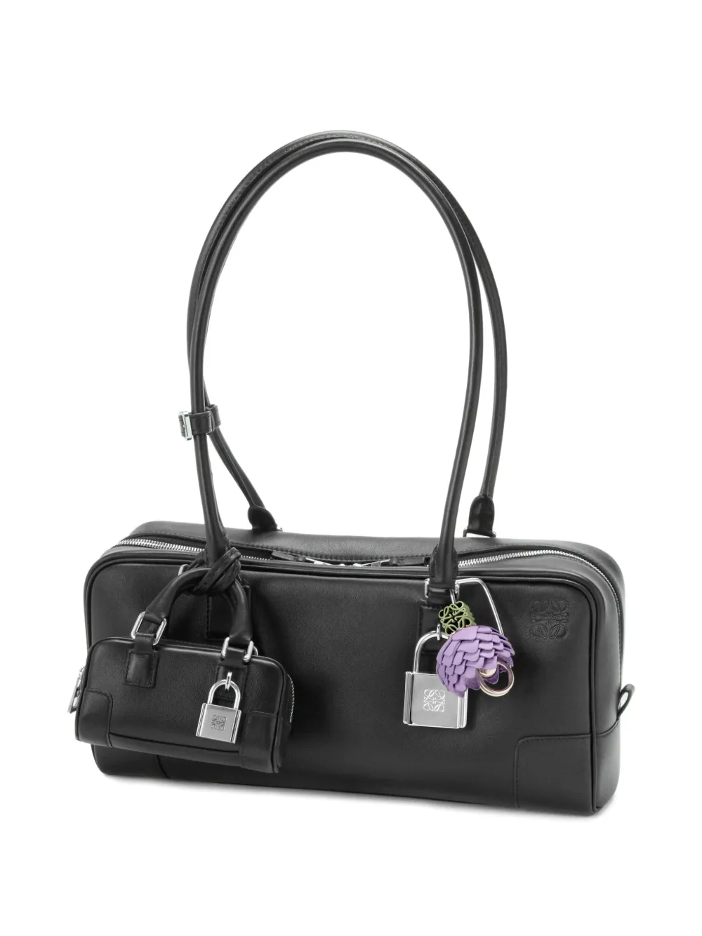 Loewe Amazona Nano in Shiny Calfskin Bag in Black, view 3