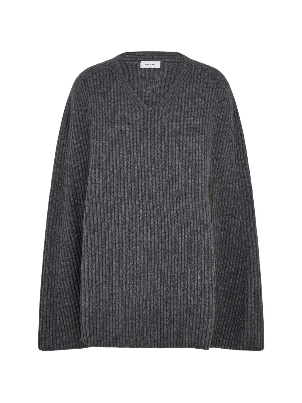 Ferragamo cashmere blend cape - Grau