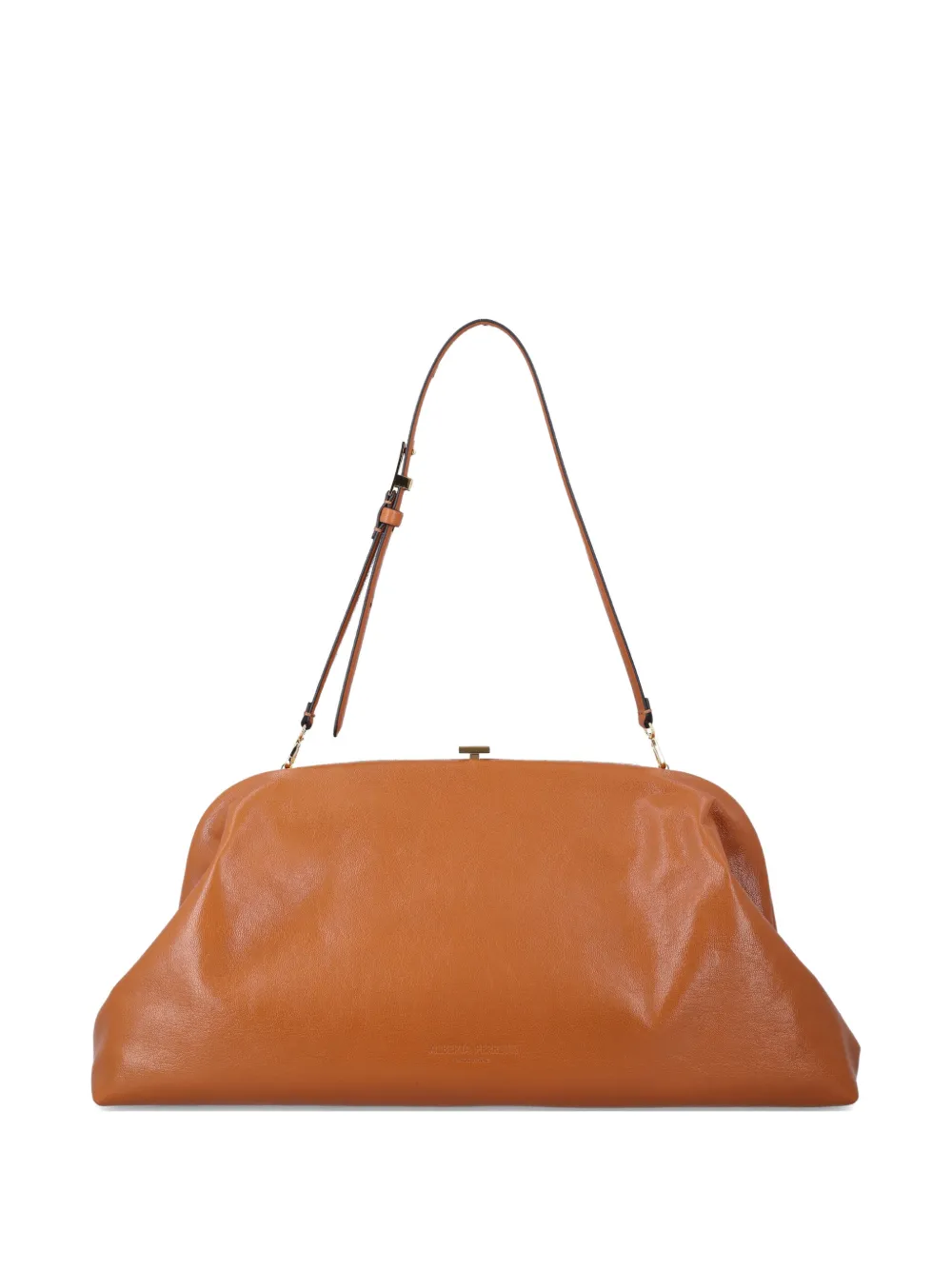 Alberta Ferretti top-handle leather clutch bag - Marrone