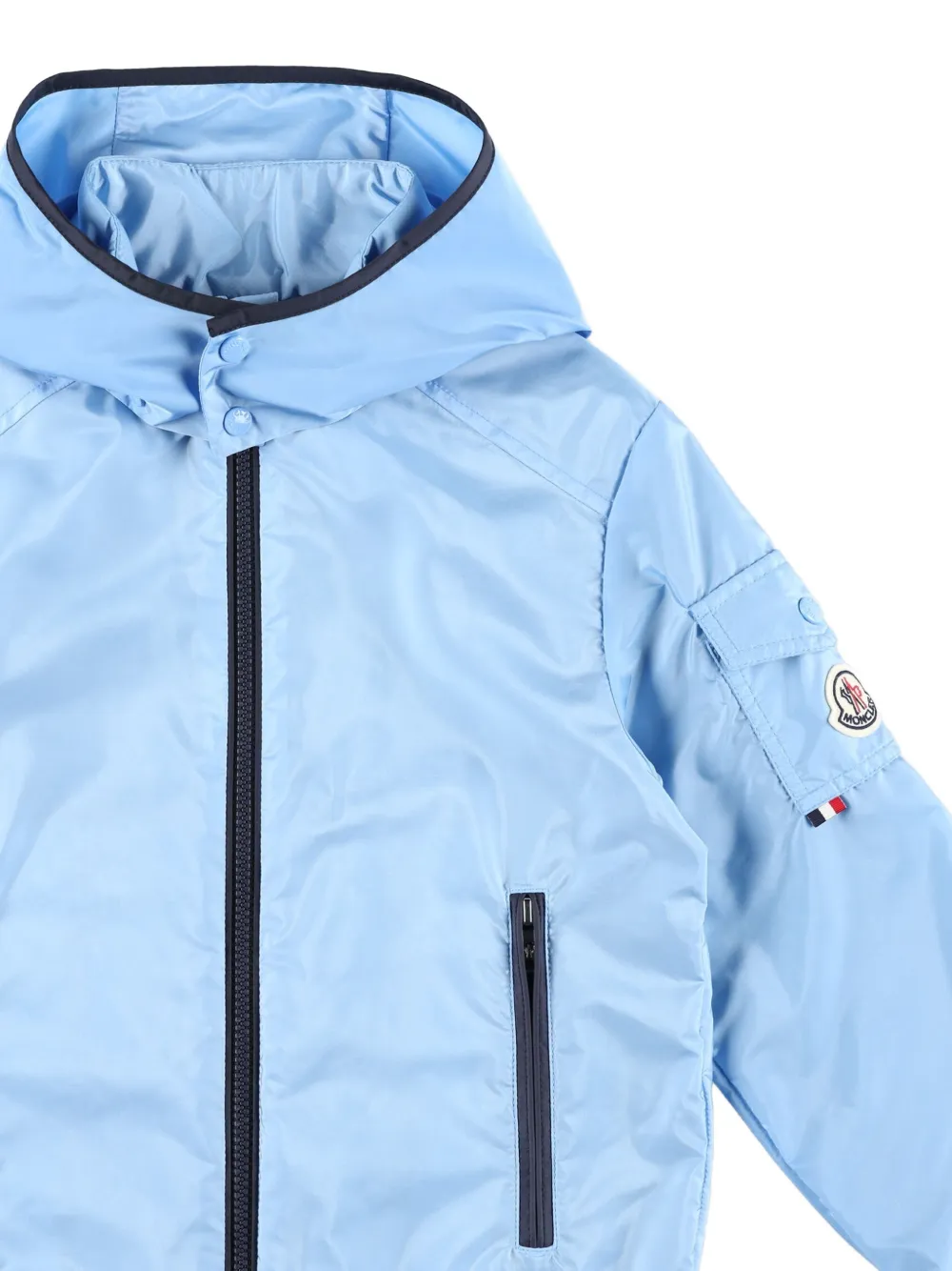 Moncler Enfant Banu regenjack met capuchon Blauw