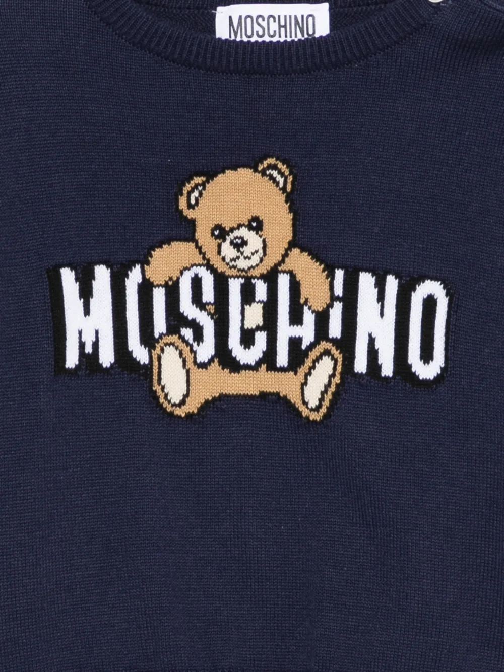 Moschino Kids Teddy intarsia top Blauw