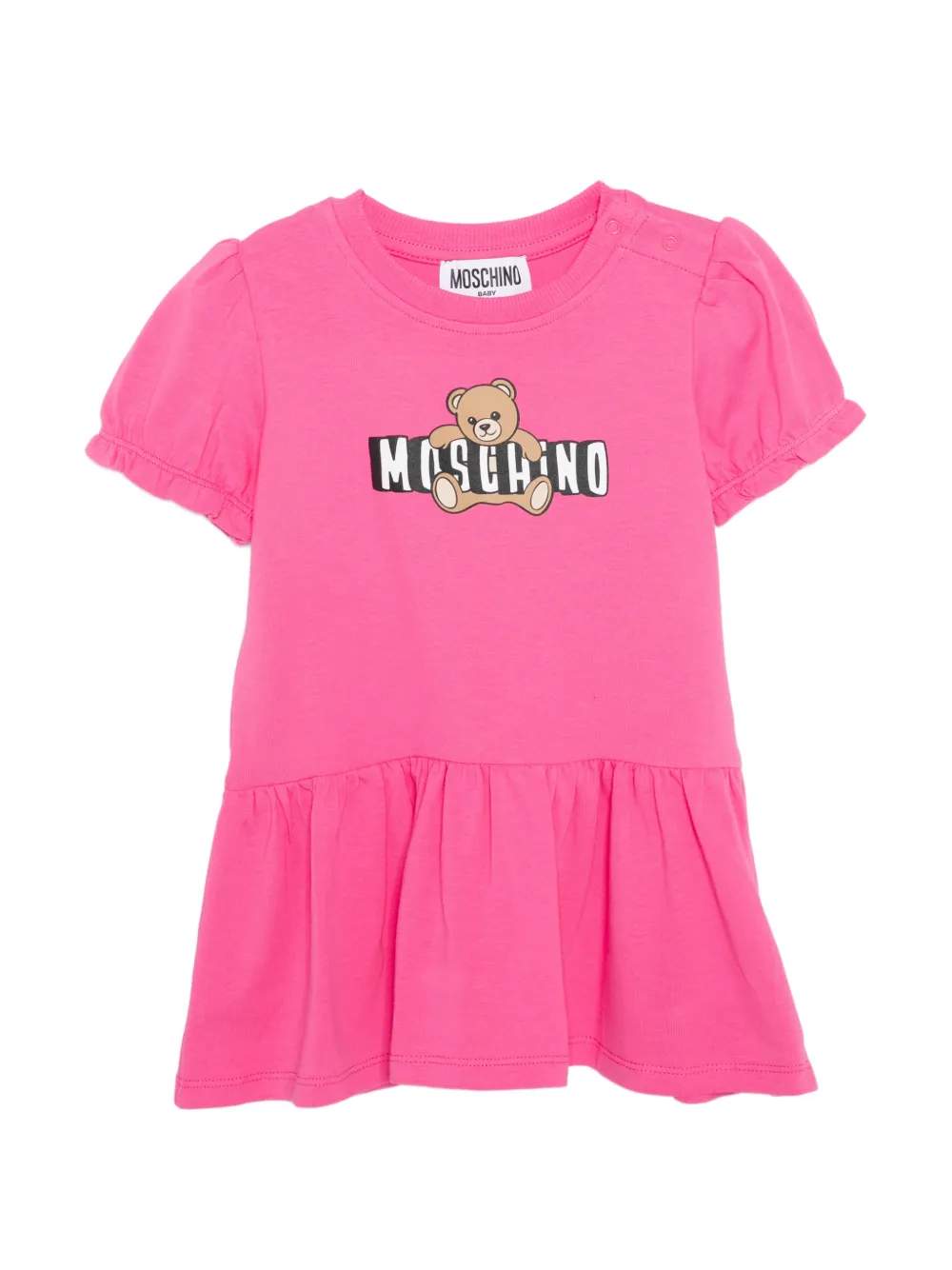 Moschino Kids teddy ruffled dress - Rosa