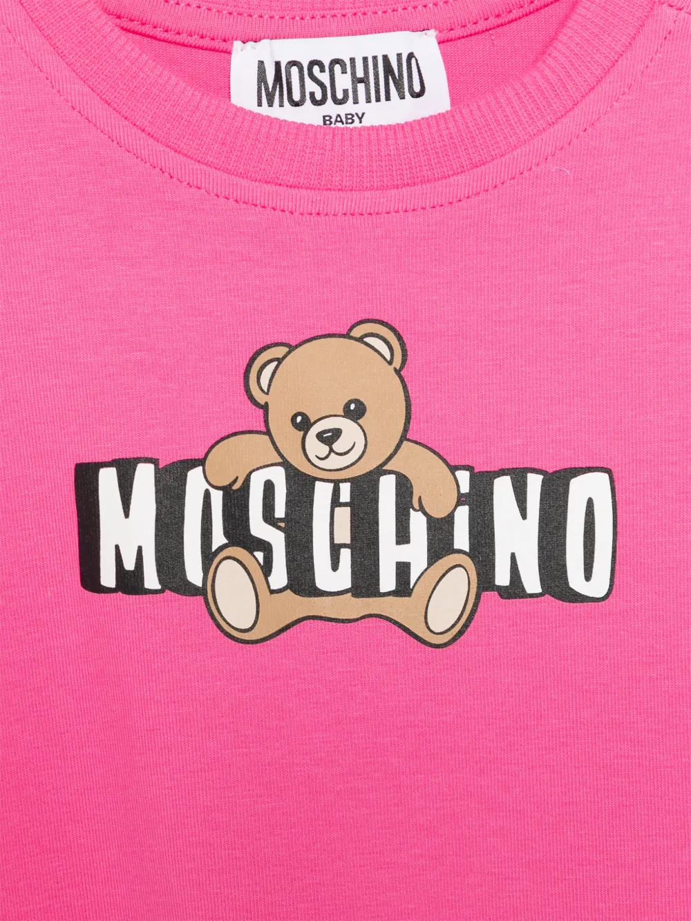 Moschino Kids Teddy jurk met ruches Roze