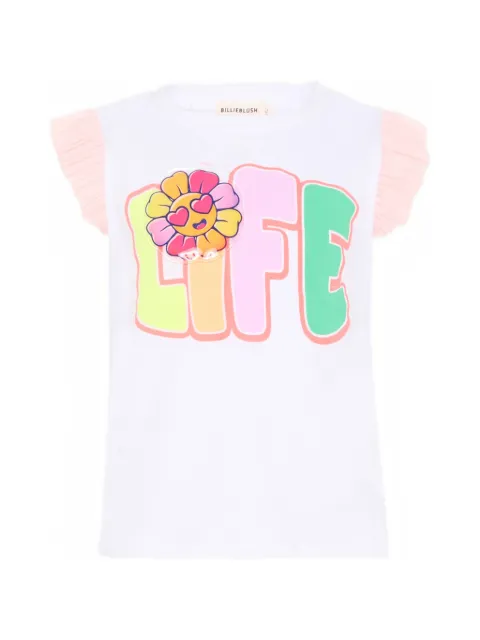 Billieblush ruffled sleeve graphic T-shirt