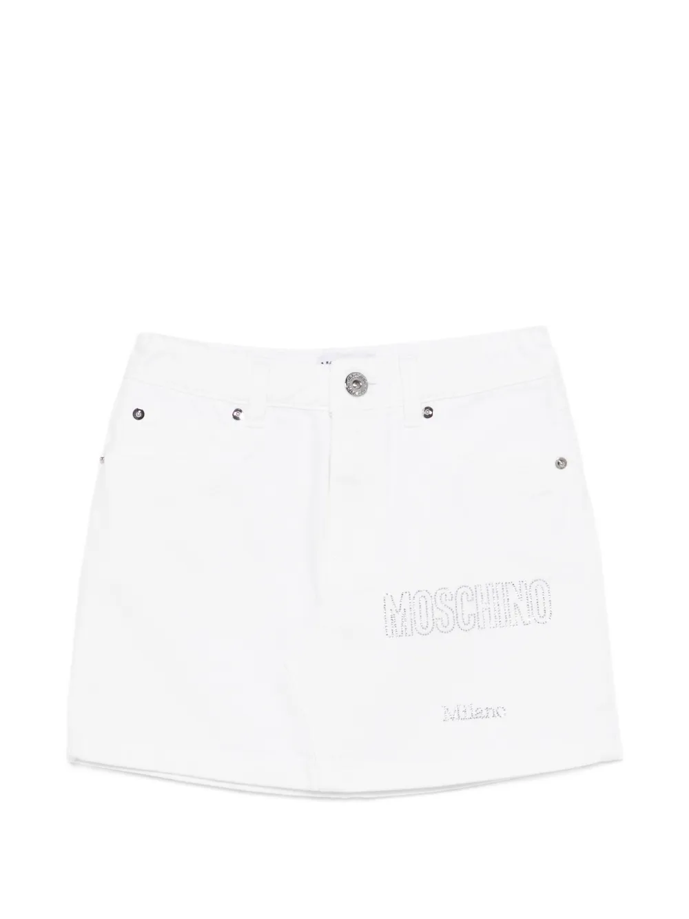 Moschino Kids logo embellished skirt - Weiß