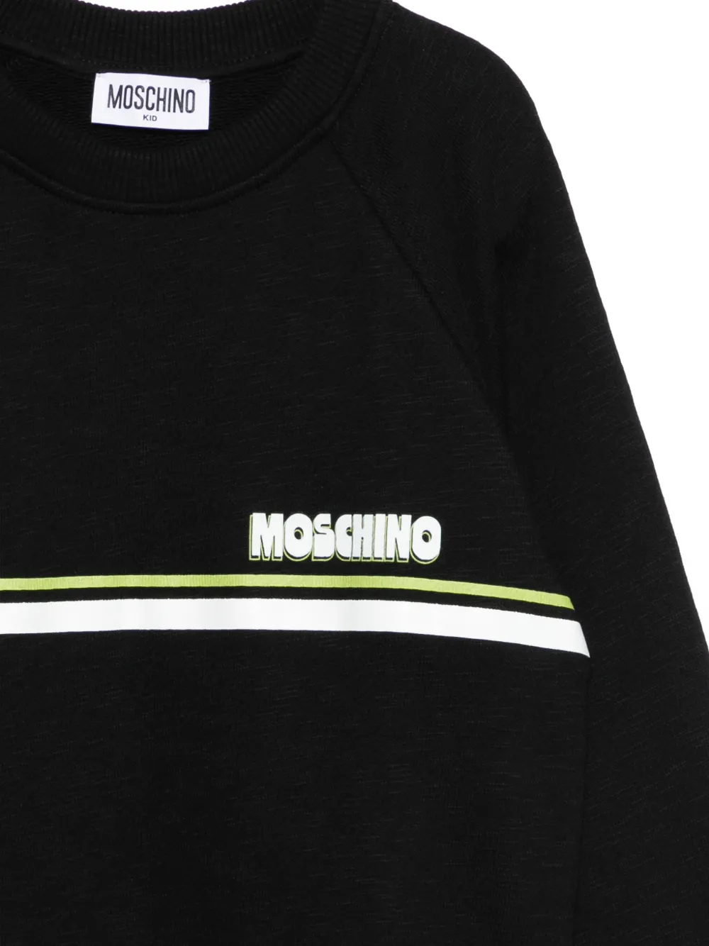 Moschino Kids Gestreepte sweater Zwart