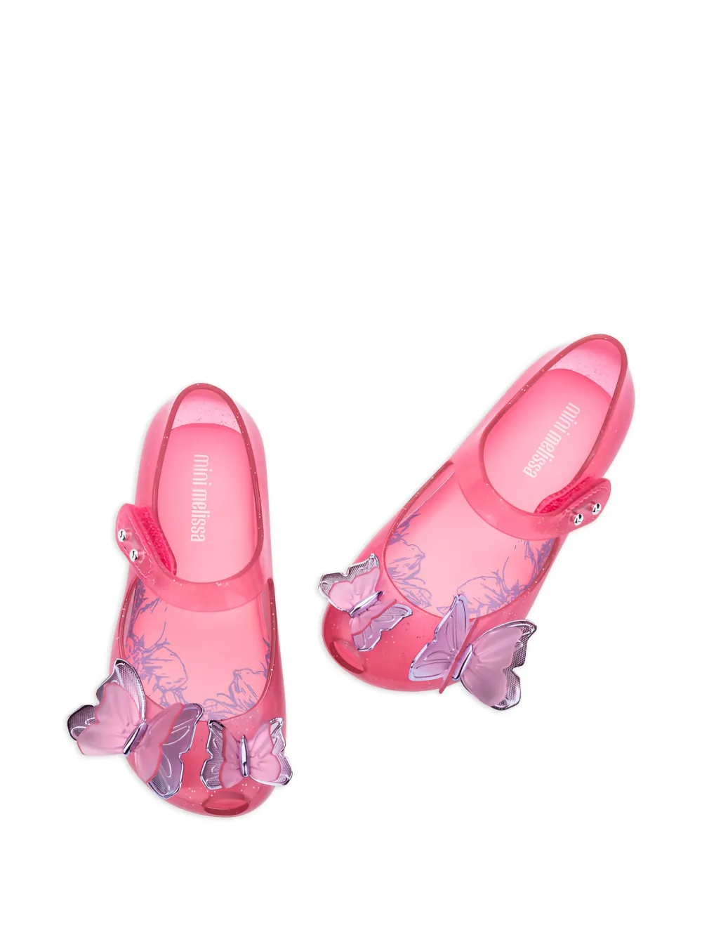 Mini Melissa Ballerina's met vlinder en bandje Roze