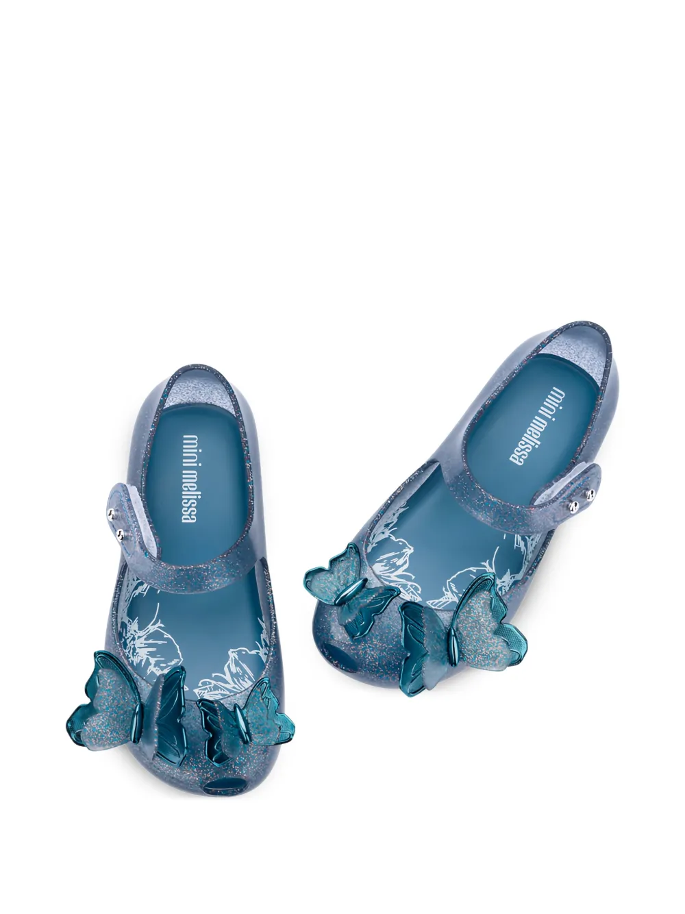 Mini Melissa Ballerina's met vlinder en bandje Blauw