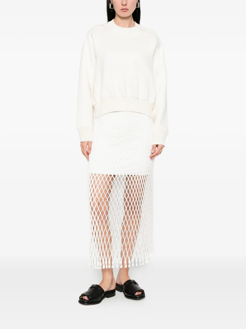 sacai Trui met ronde hals Beige