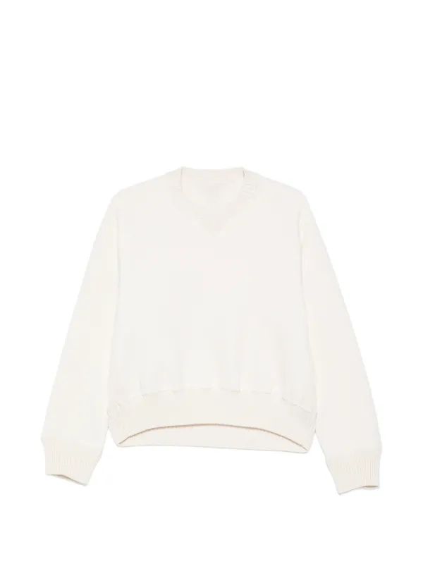 Sacai Crew-neck Sweater in Neutrals