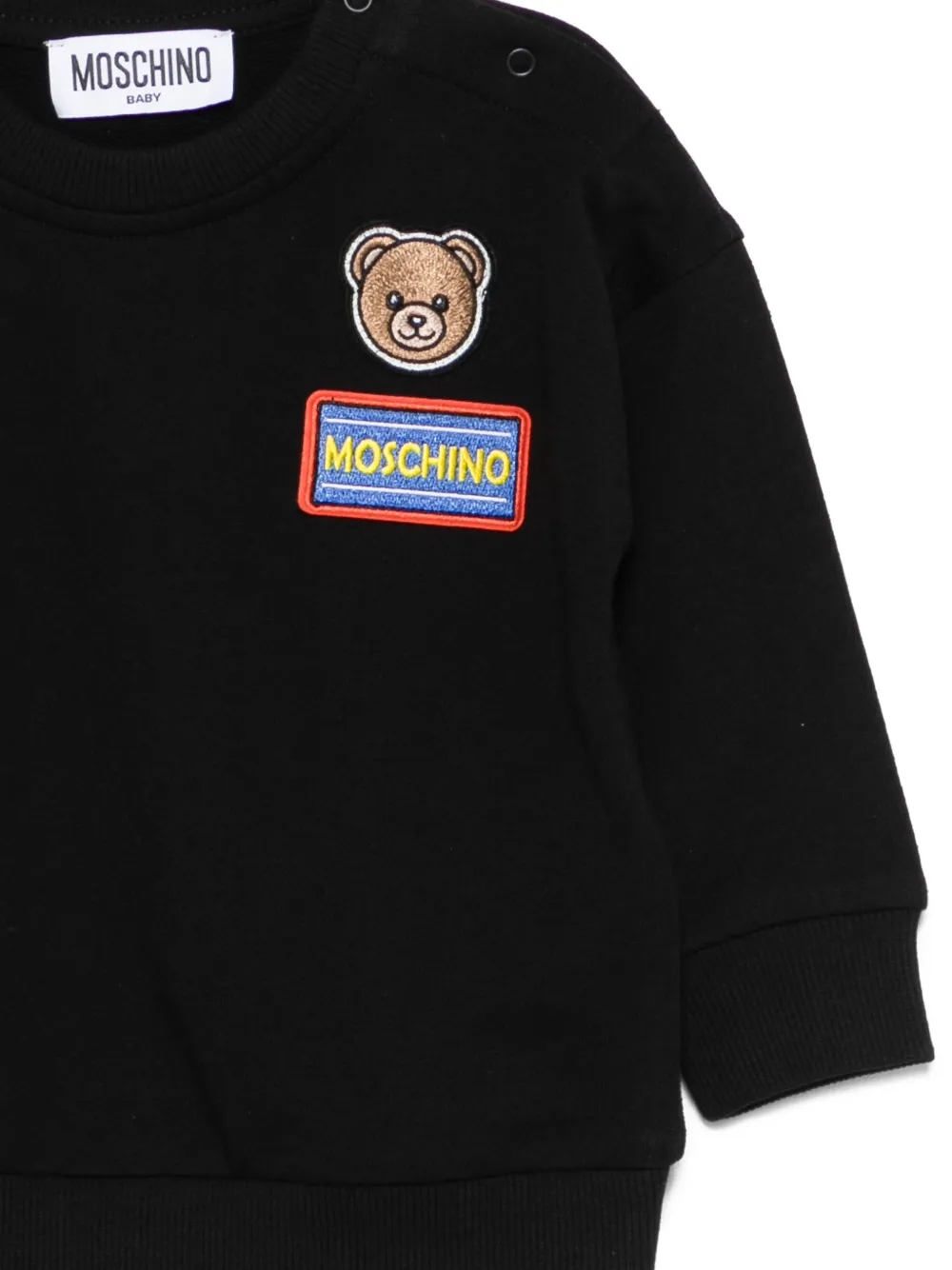 Moschino Kids Sweater met beer en logo Zwart