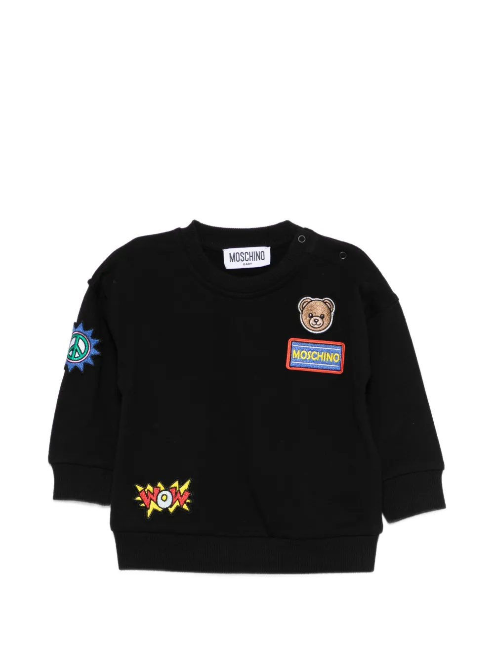 Moschino Kids bear logo sweatshirt - Nero