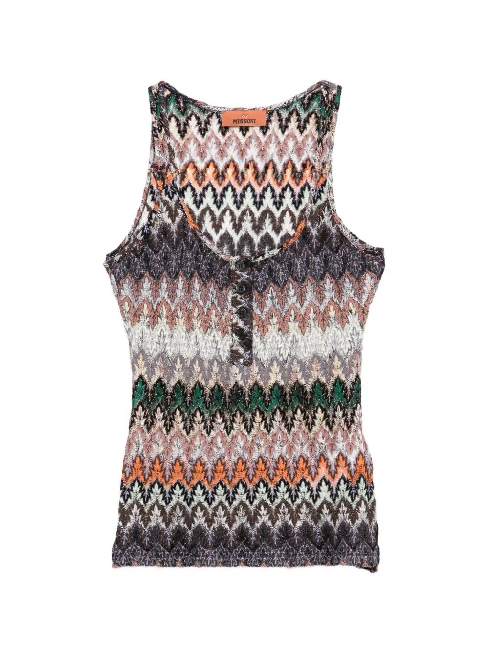Missoni buttoned patterned tank top - Marrone