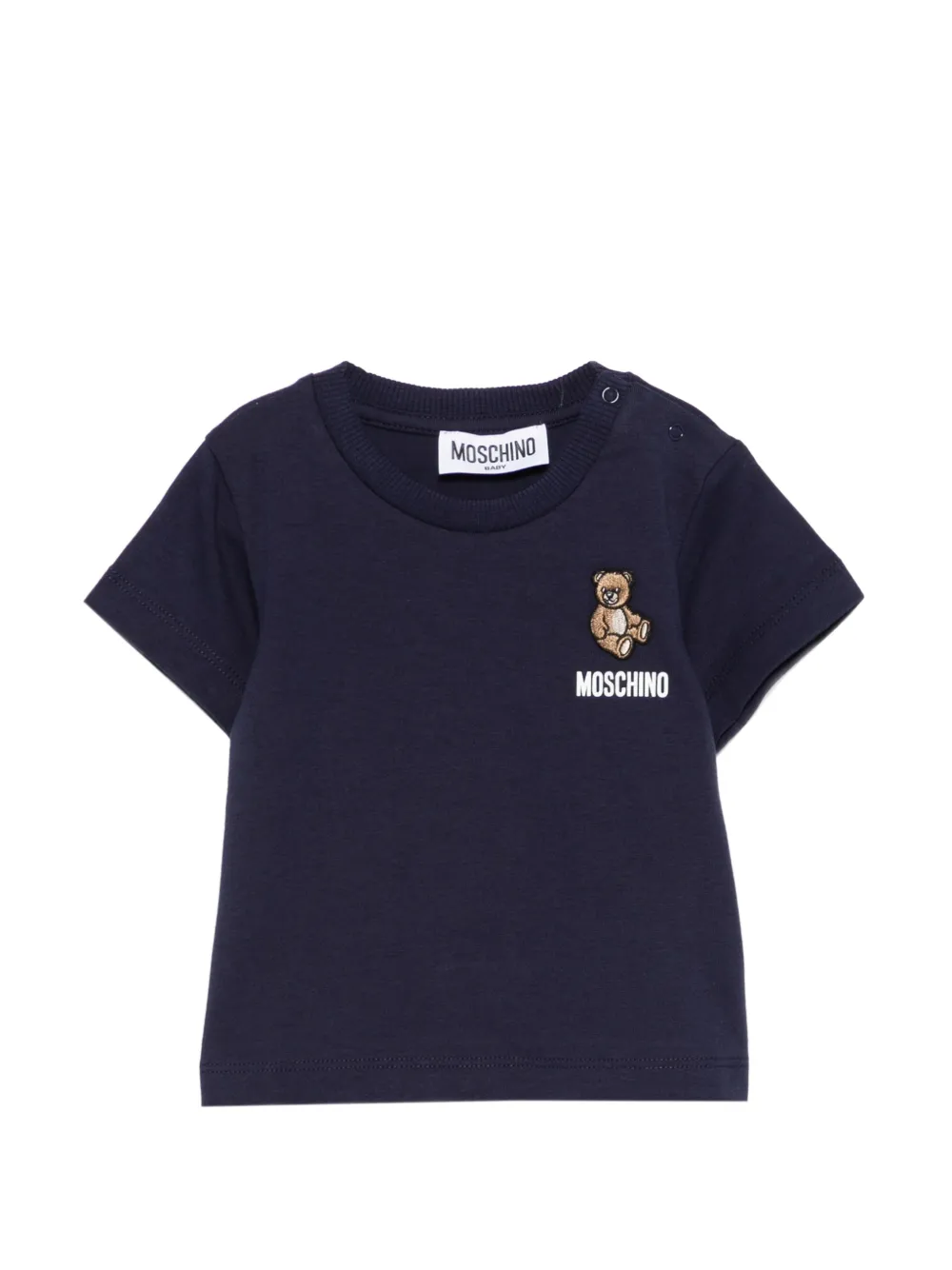 Moschino Kids teddy crew neck T-shirt - Blu