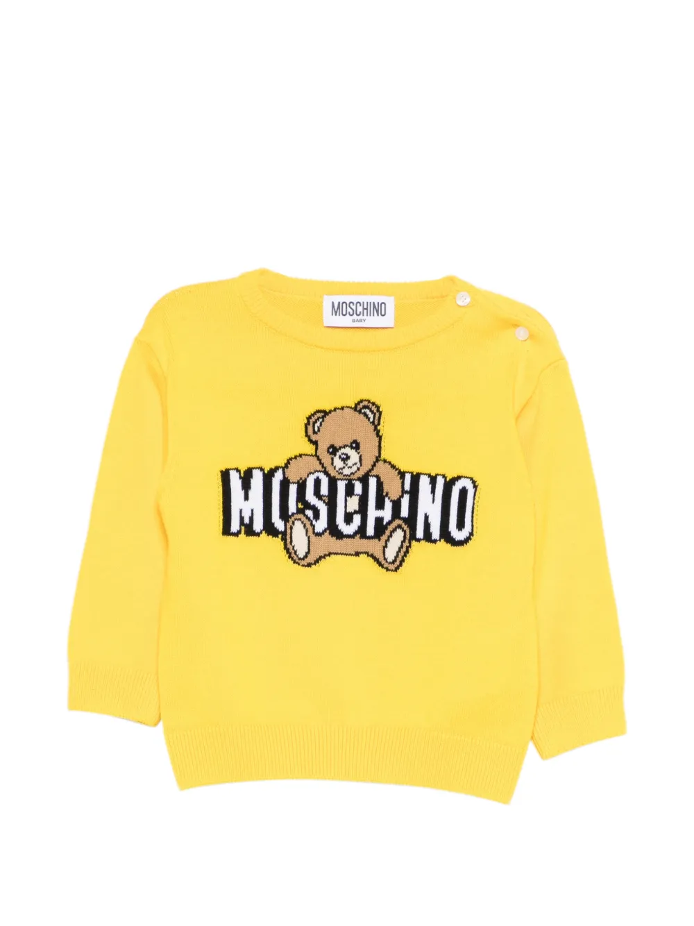 Moschino Kids teddy logo knitted top - Giallo