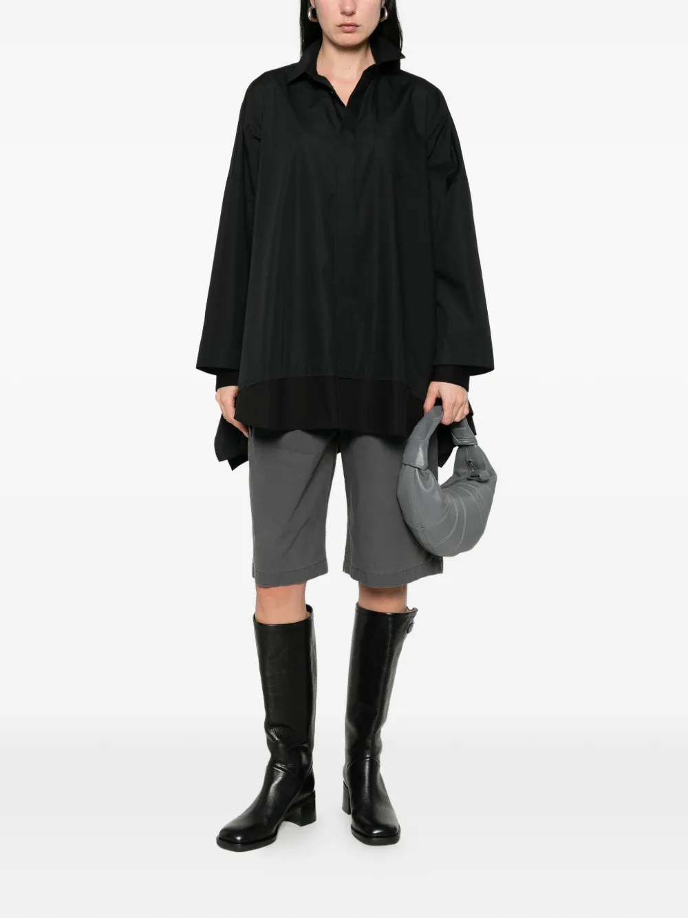 sacai Gelaagde blouse met borstzak Zwart
