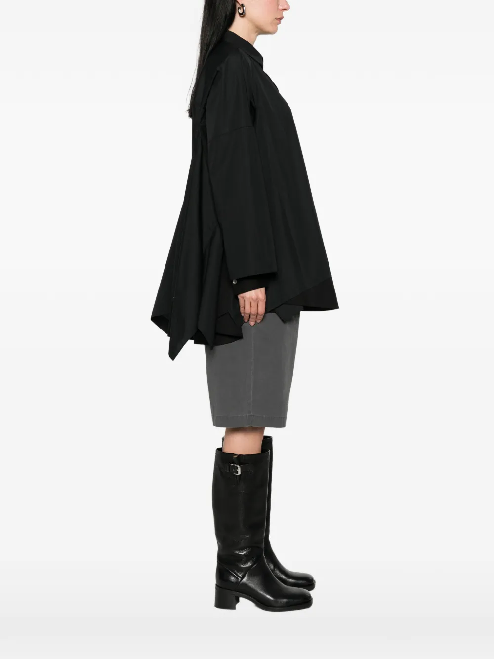 sacai Gelaagde blouse met borstzak Zwart