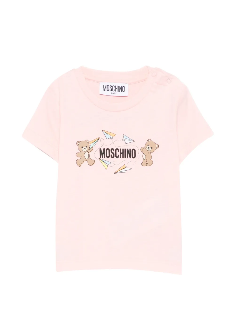 Moschino Kids bear graphic T-shirt - Rosa