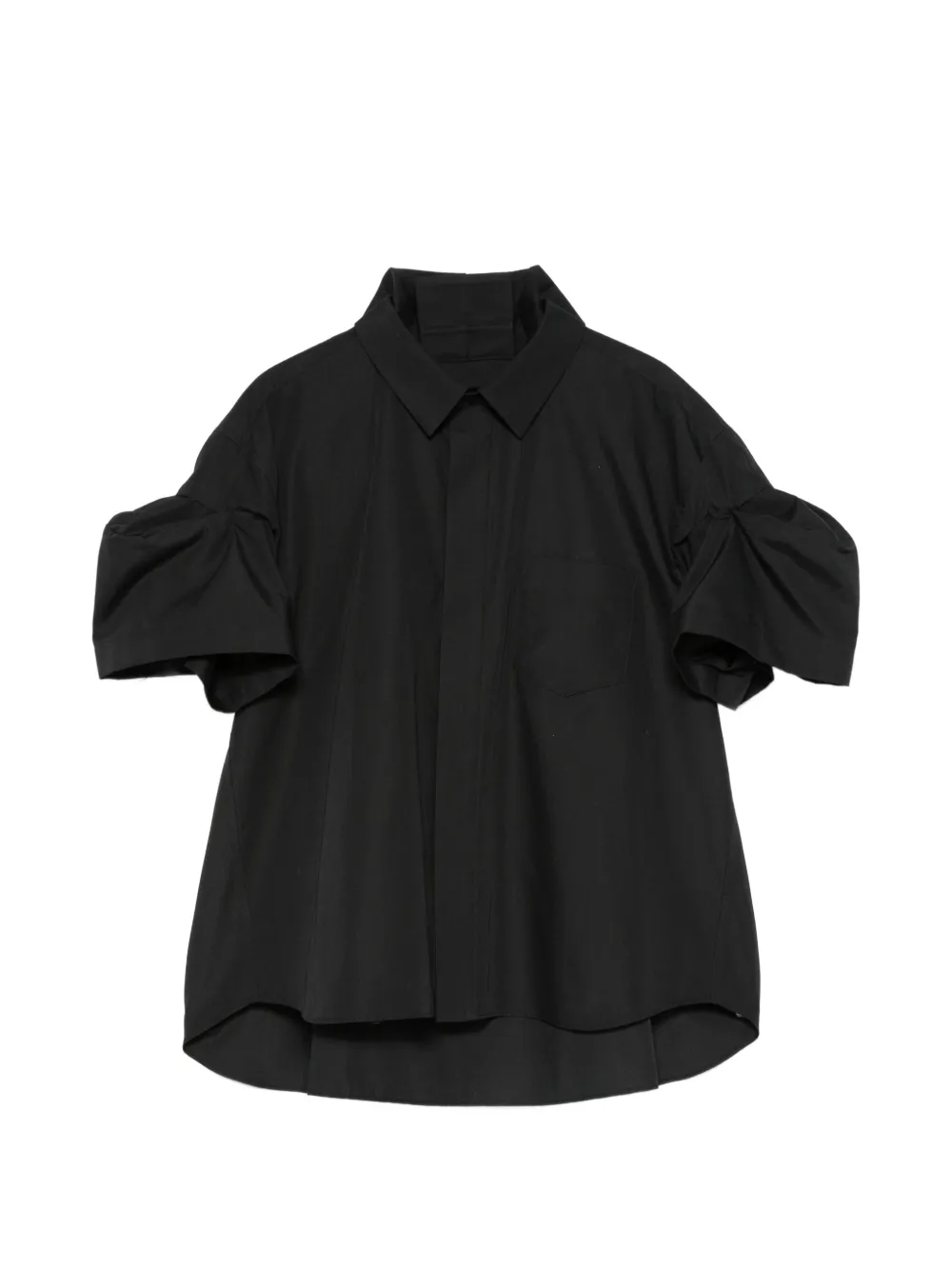 sacai gathered shirt - Schwarz
