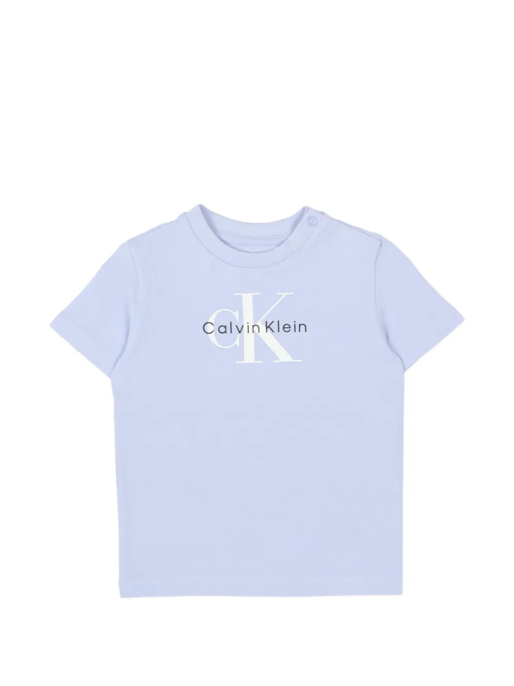 Calvin Klein Kids logo-lettering T-shirt - Blu
