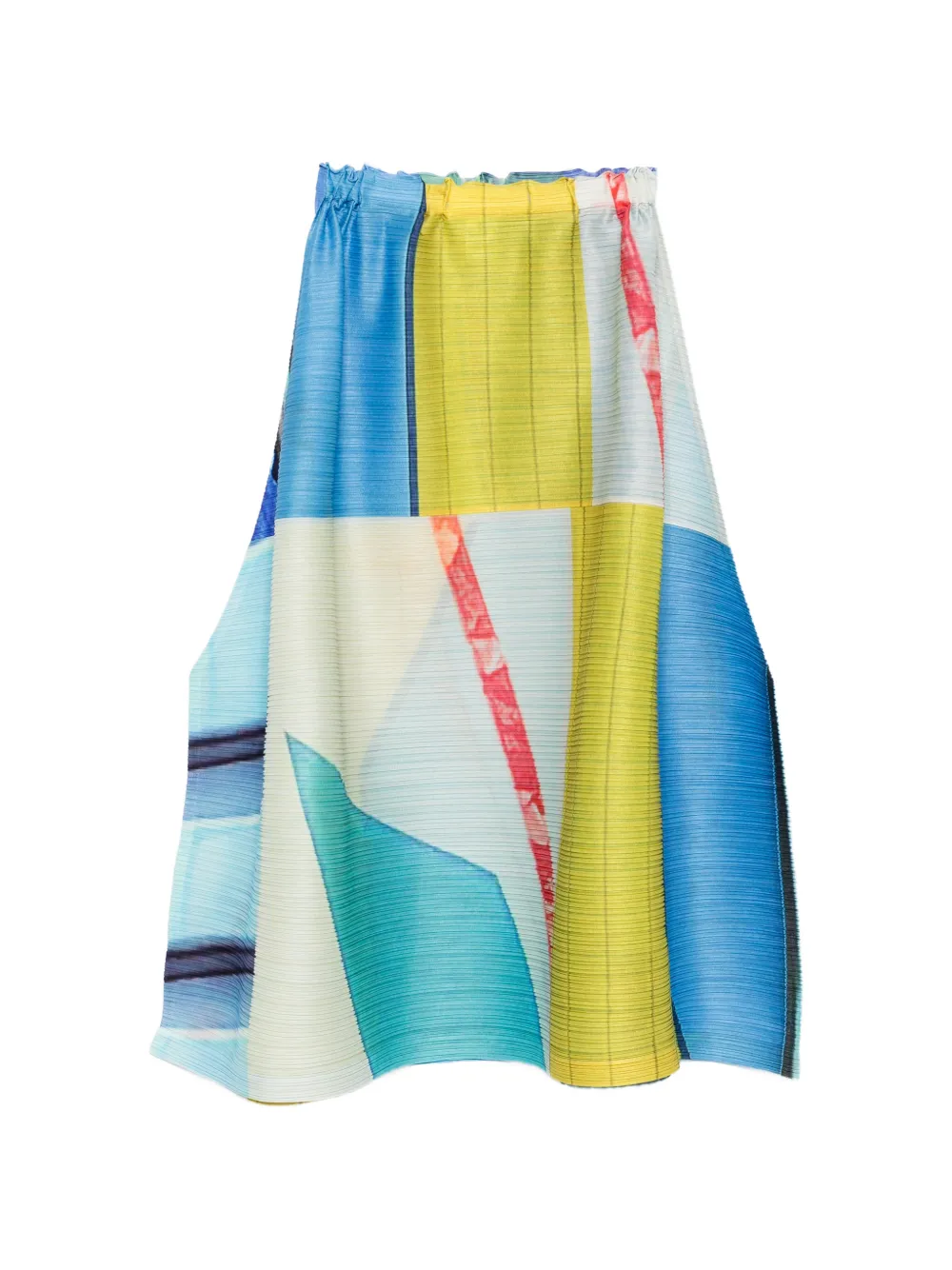 Pleats Please Issey Miyake collage pleated midi skirt - Blu