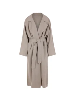 YEHUAFAN Trench Coat Com Sobreposição | Marrom | FARFETCH BR