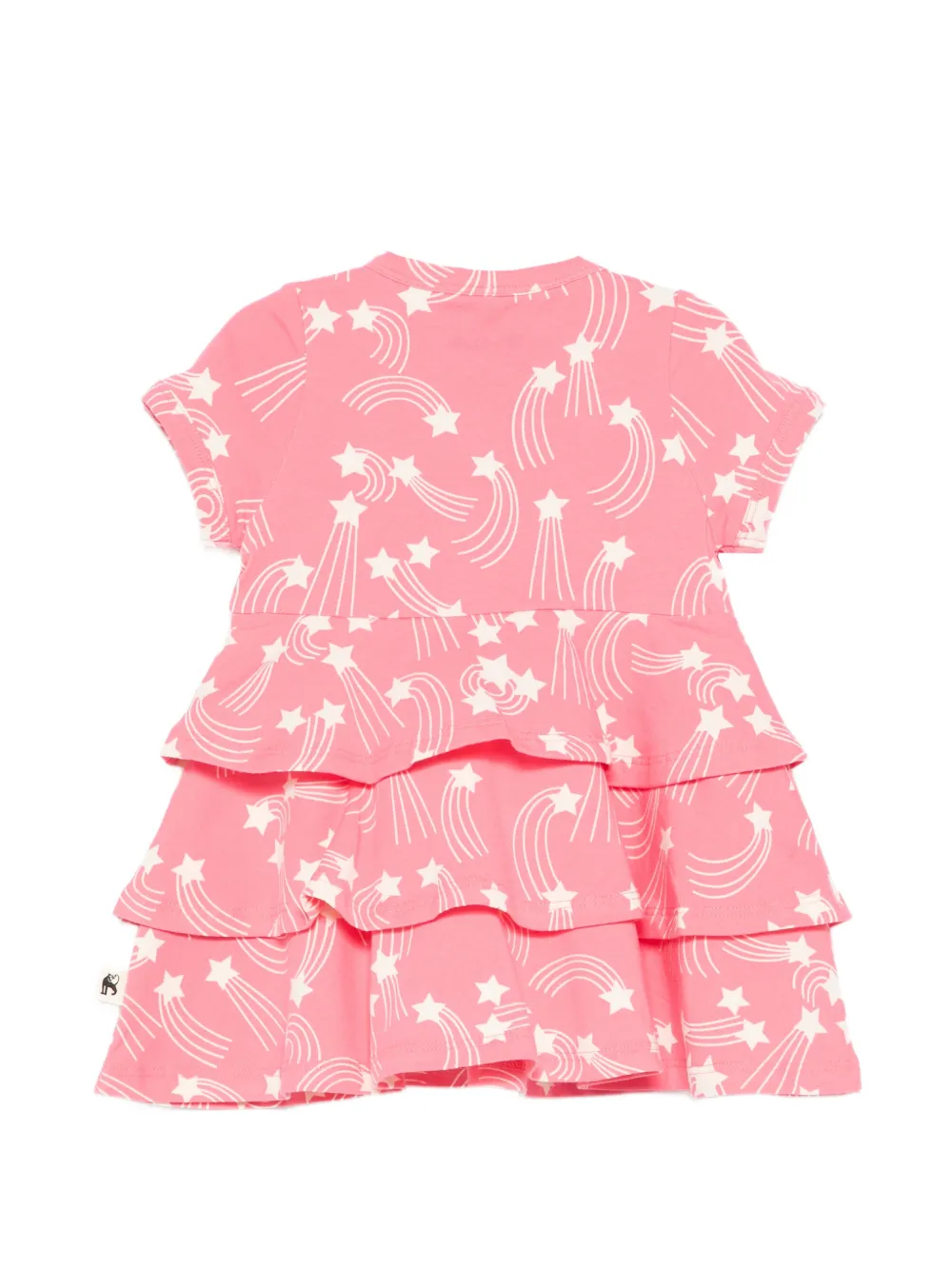 Mini Rodini Star Print Tiered Dress - Pink 