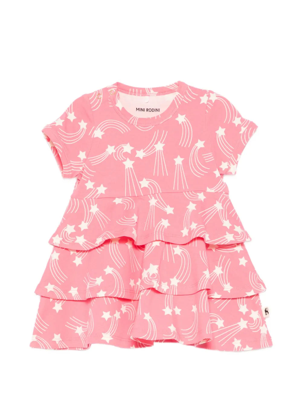 Mini Rodini star print tiered dress - Rosa