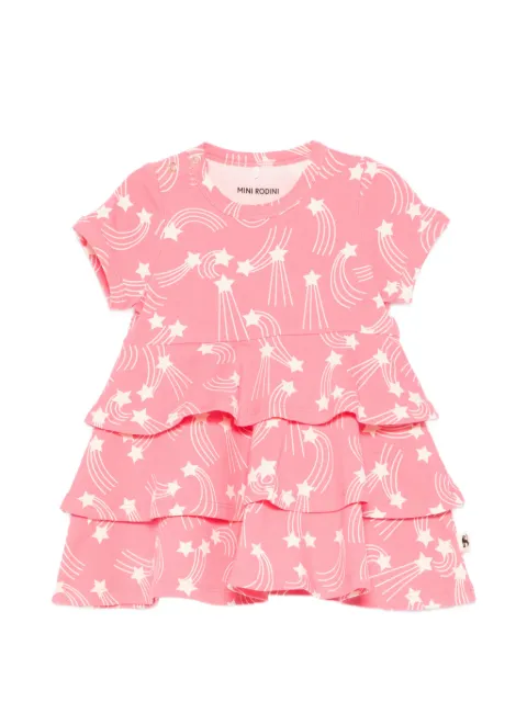 Mini Rodini star print tiered dress