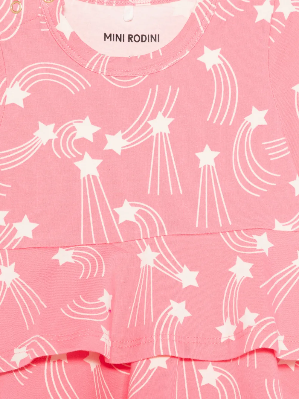  Mini Rodini Star Print Tiered Dress - Pink 