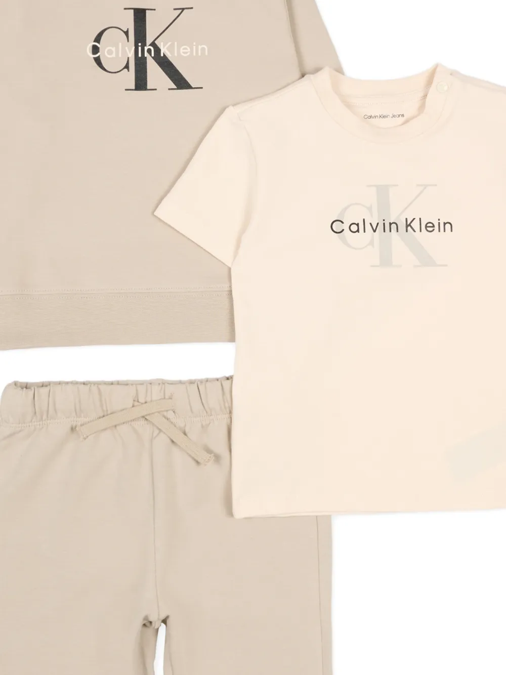  Calvin Klein Kids Logo Tracksuit Sets (set Of Three) - Neutrals 