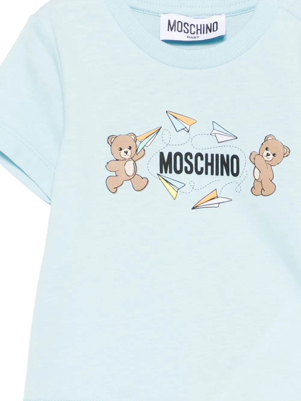 Moschino Kids T-shirt met beerprint Blauw