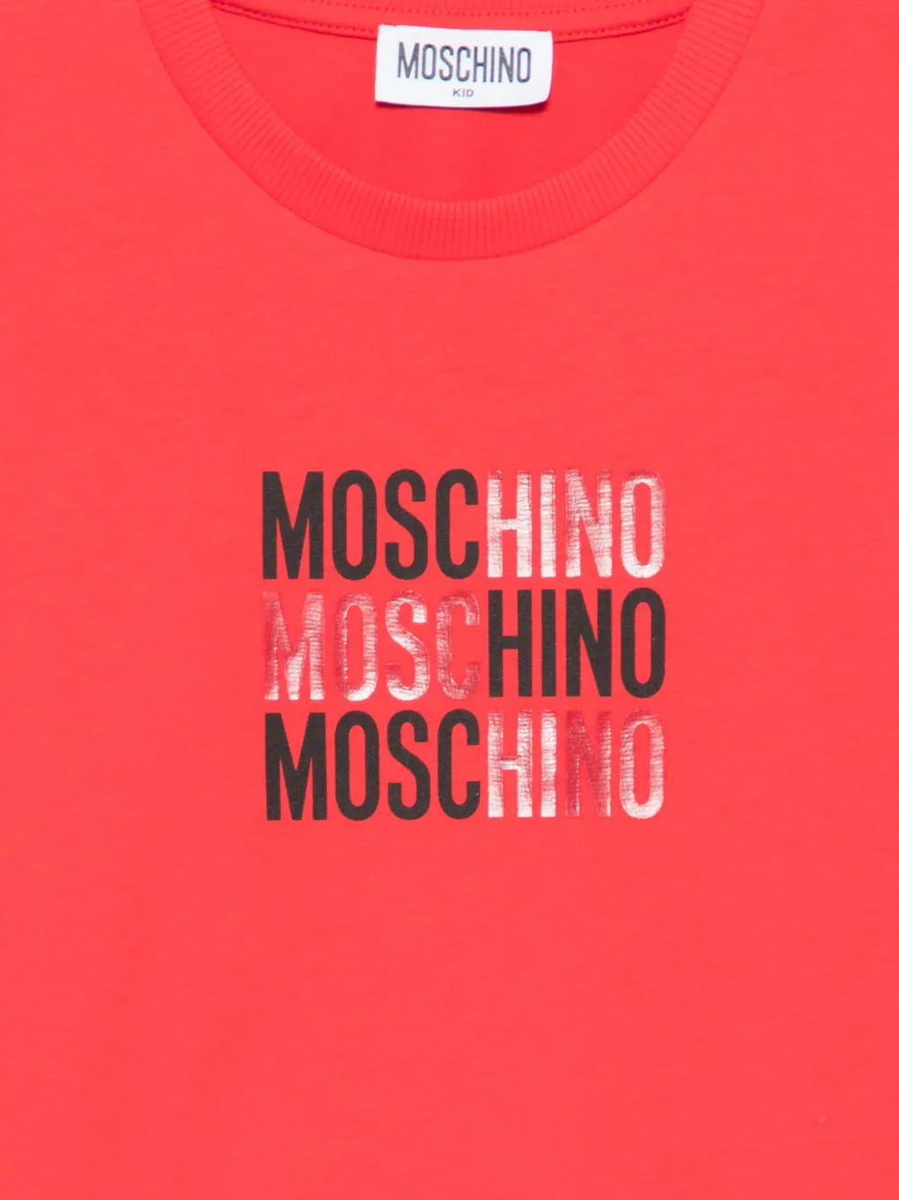 Moschino Kids T-shirt met logoprint Rood