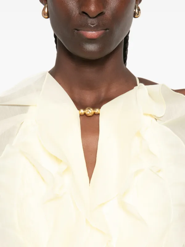 aje yellow maxi dress Siren embellished satin maxi dress - yellow