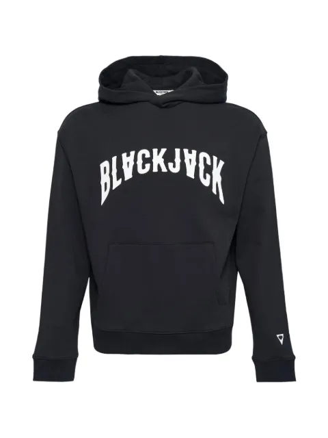 Blackjack long-sleeve logo-lettering hoodie 