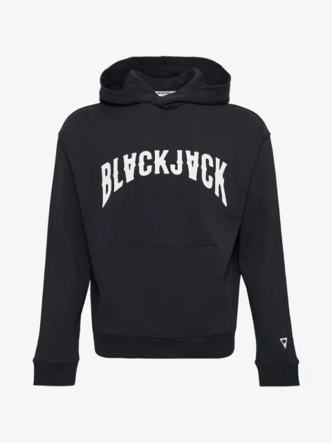 Blackjack long-sleeve logo-lettering hoodie 