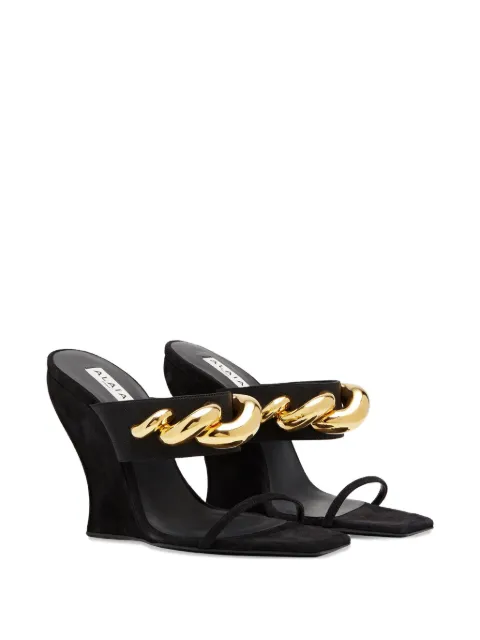 Alaïa chain-detail wedge mules