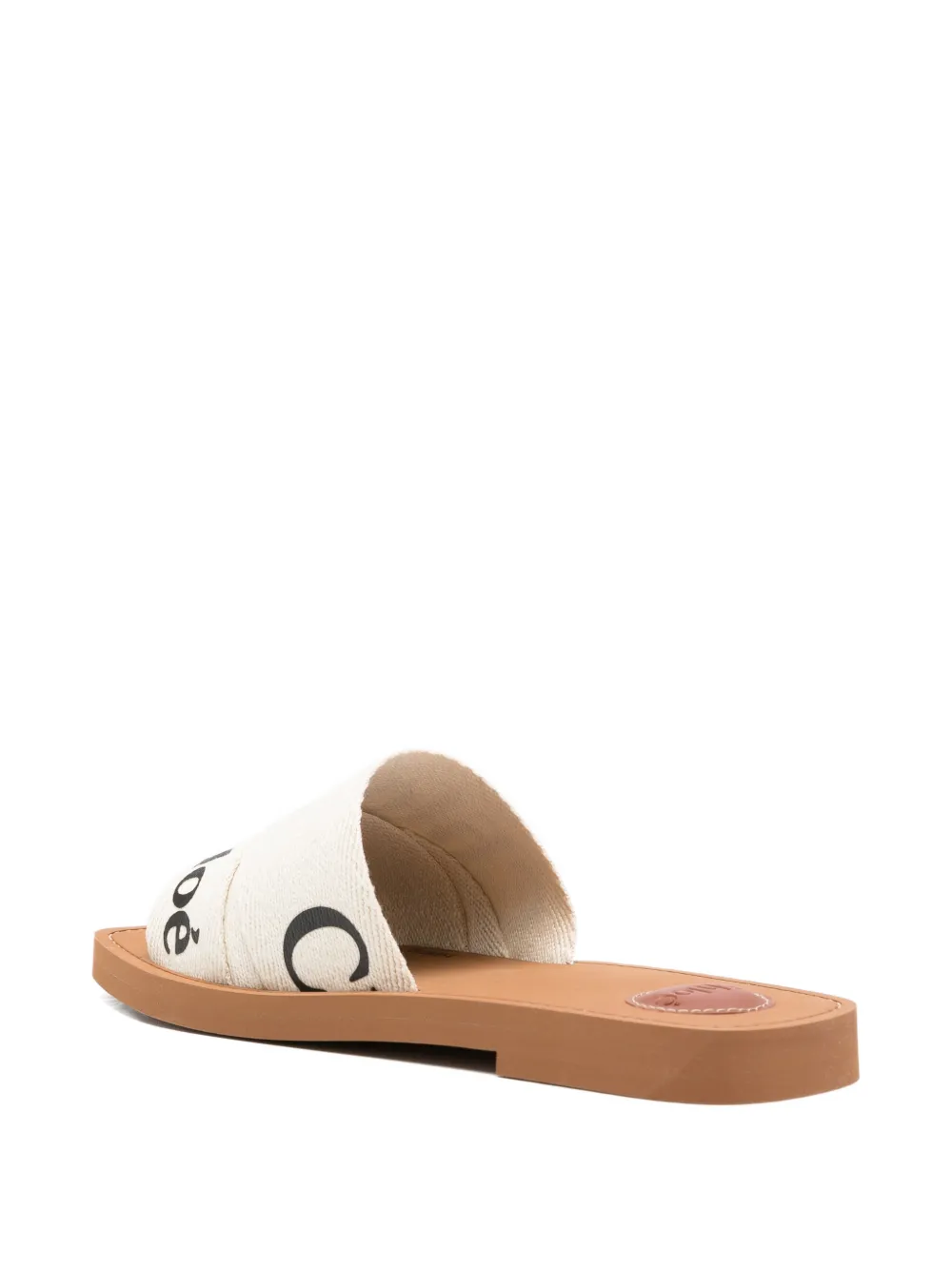 Chloé Woody slippers met logo Wit