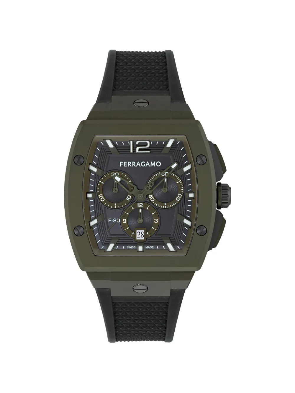 Ferragamo F-80 Tonneau Chronograph 41mm watch - Nero